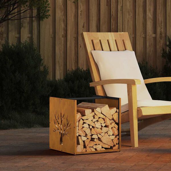 vidaXL Vedställ 40x40x40 cm väderbeständigt stål