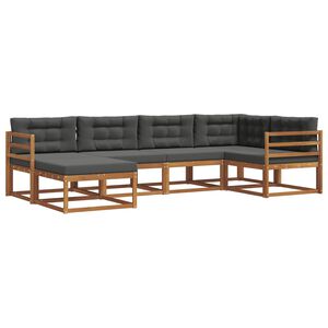 vidaXL Utomhussoffset med kudde 6 pcs Naturlig och Antracit