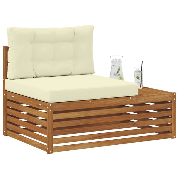 vidaXL Utomhus modulsoffa Naturf&auml;rg 115 x 83 x 73 cm Massivt Akaciatr&auml;