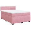 vidaXL Rams&auml;ng med madrass m&ouml;rk rosa 140x200 cm sammet