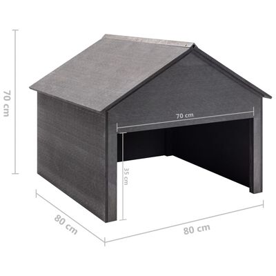 vidaXL Garage för gräsklippare grå 80x80x70 cm WPC