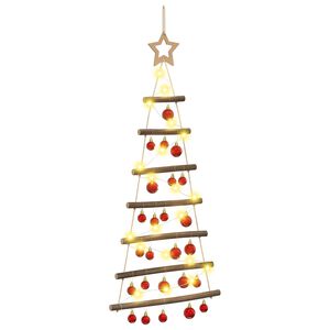 vidaXL H&auml;ngande julgran med kulor 90 cm 30 LED-lampor Varmvit