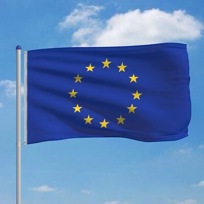 vidaXL Europeiska flaggan och flaggstång i aluminium 6 m