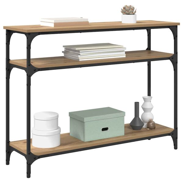 vidaXL Konsolbord Artisan Ek 100 x 29 x 75 cm Konstruerat tr&auml;