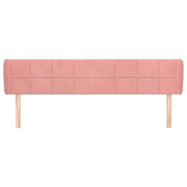 vidaXL S&auml;nggavel med kanter rosa 163x23x78/88 cm sammet