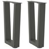 vidaXL Soffbordsben V-formade 2 st antracit 38x(42-43,3) cm st&aring;l