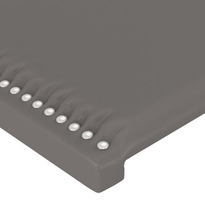 vidaXL Sänggavel med kanter grå 93x23x78/88 cm konstläder