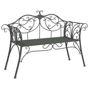 vidaXL Tr&auml;dg&aring;rdsb&auml;nk 2-Antal sittplatser 130 x 47 x 90 cm St&aring;l