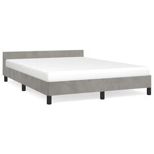 vidaXL S&auml;ngram utan madrass ljusgr&aring; 140x200 cm sammet