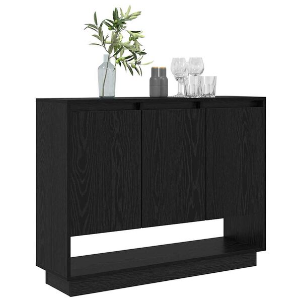 vidaXL Sideboard Svart Ek 97 x 29 x 75 cm Konstruerat trä