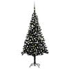vidaXL Belyst plastgran med kulor svart 240 cm PVC