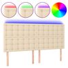 vidaXL S&auml;nggavel LED gr&auml;ddvit 180x5x118/128 cm tyg