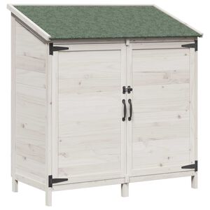 vidaXL Tr&auml;dg&aring;rdshus med tak Vit 106,5 x 56 x 113,5 cm Massivt Furu