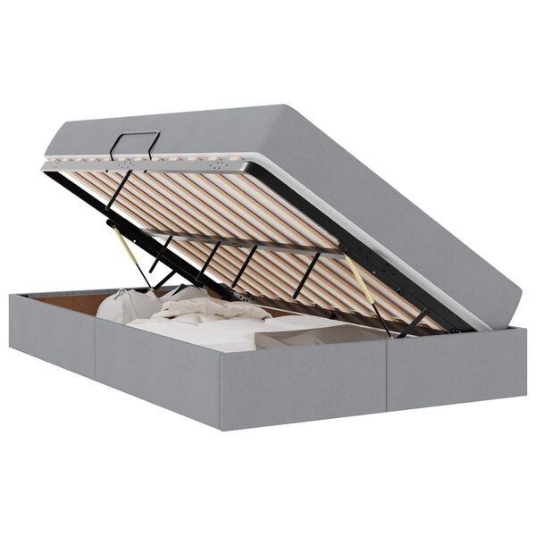 vidaXL F&ouml;rvaringss&auml;ng med madrass Ljusgr&aring; 120 x 200 cm Polyester