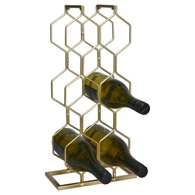 Home&Styling Vinställ för 8 flaskor metall guld