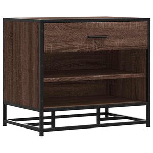 vidaXL Skob&auml;nk brun ek 60x40x53,5 cm konstruerat tr&auml; och metall