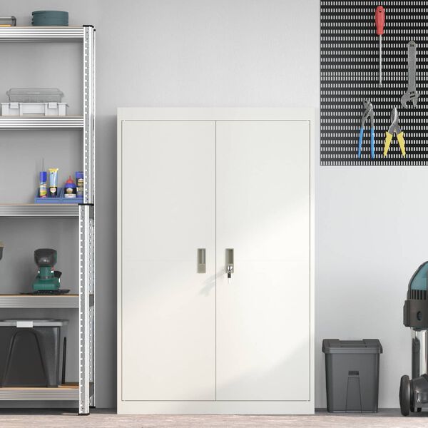 vidaXL F&ouml;rvaringssk&aring;p 2 pcs Vit 90 x 40 x 140 cm St&aring;l