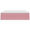 vidaXL F&ouml;rvaringss&auml;ng med madrass med madrass Rosa 180 x 200 cm Sammet