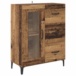 vidaXL Sideboard med l&aring;da Gammalt tr&auml; 69,5 x 34 x 90 cm