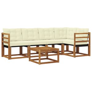 vidaXL Utomhussoffset med kudde 6 pcs Naturlig och Beige