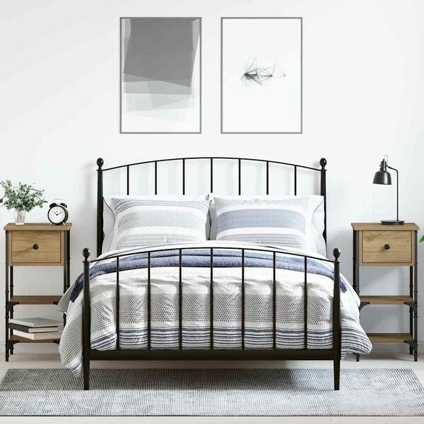 vidaXL Nattduksbord 2 pcs Brun 33,5 x 36 x 70 cm Solid &aring;tervunnen tr&auml;