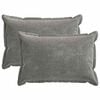 vidaXL Kudd&ouml;verdrag 2 pcs HOUTEN M&ouml;rkgr&aring; 30 x 50 cm Chenilletyg
