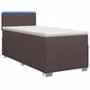 vidaXL Boxspring s&auml;ng med madrass och LED M&ouml;rkbrun 90 x 190 cm Tyg
