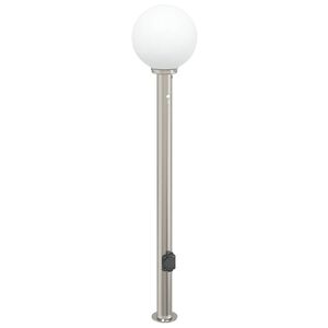 vidaXL Pollare med sensor och uttag 120 cm rostfritt st&aring;l IP44