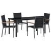 vidaXL Tr&auml;dg&aring;rdsm&ouml;belset 5 pcs Svart Pulverlackerad st&aring;l