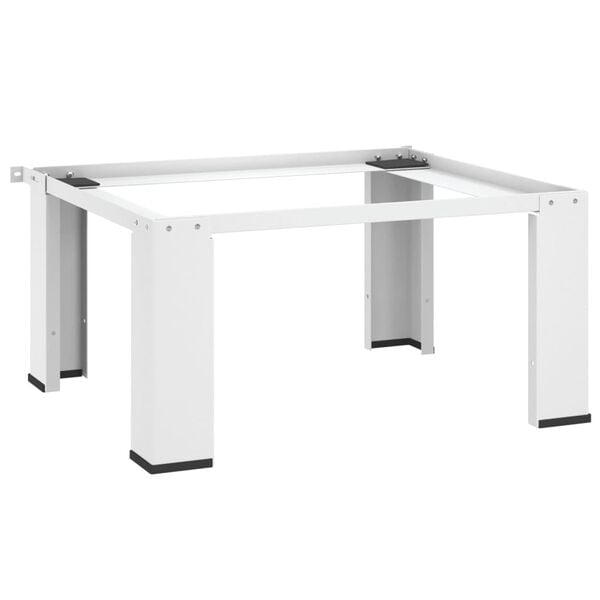 vidaXL Dubbel f&ouml;rh&ouml;jningssockel f&ouml;r tv&auml;ttmaskin torktumlare l&aring;dor vit