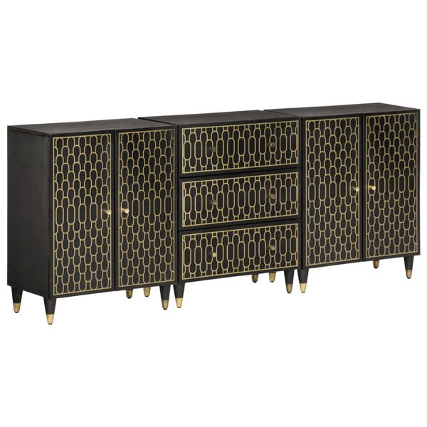 vidaXL Sidosk&aring;p 3 st 60x33x75 cm massivt mangotr&auml;