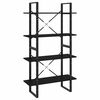 vidaXL Bokhylla 4 hyllplan svart 80x30x140 cm konstruerat tr&auml;