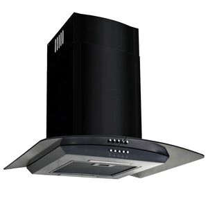 vidaXL V&auml;ggmonterad k&ouml;ksfl&auml;kt rostfritt st&aring;l 756 m&sup3;/h 60 cm svart