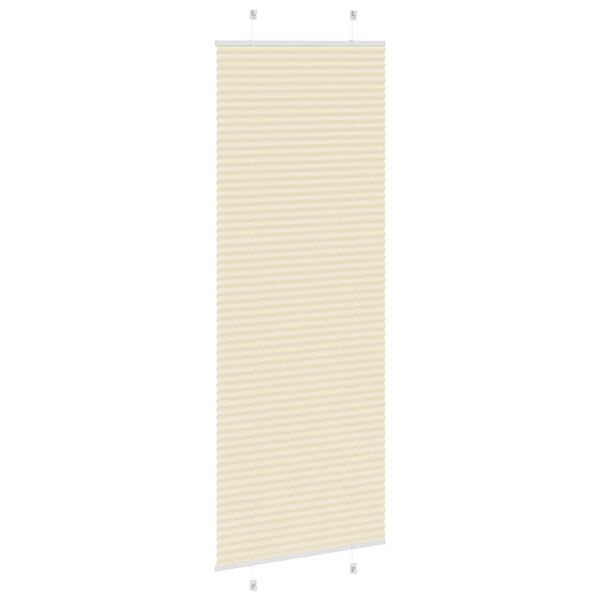 vidaXL Plisserad persienn cremef&auml;rgad 75x200 cm tyg bredd 74,4 cm