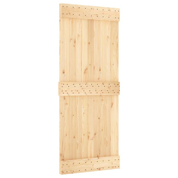 vidaXL D&ouml;rr NARVIK Naturf&auml;rg 85 x 210 cm Massiv furutr&auml;d&ouml;rr