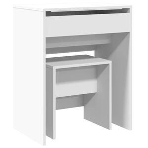 vidaXL Sminkbord med pall vit 60x40x113,5 cm
