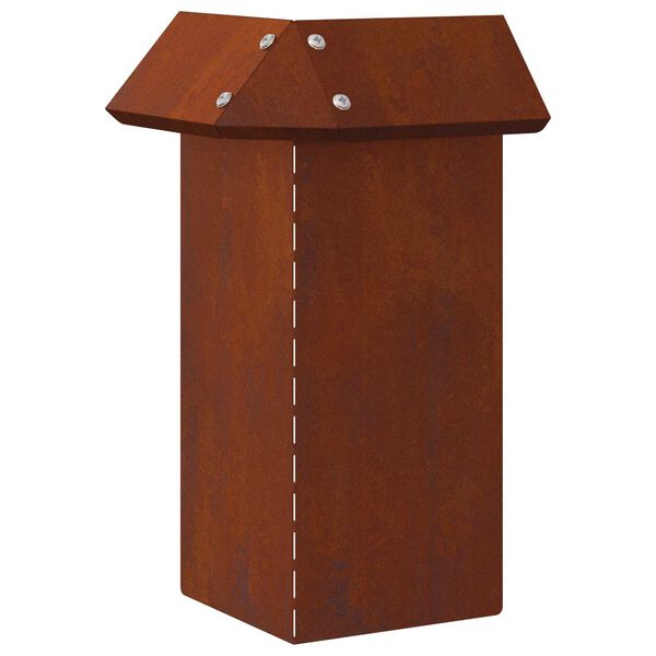 vidaXL Snigelfence Rostig 13,5 x 13,5 x 25 cm V&auml;derbest&auml;ndig st&aring;l