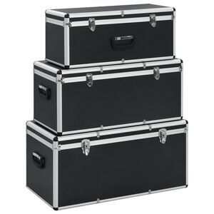 vidaXL F&ouml;rvaringsv&auml;skor 3 st svart aluminium