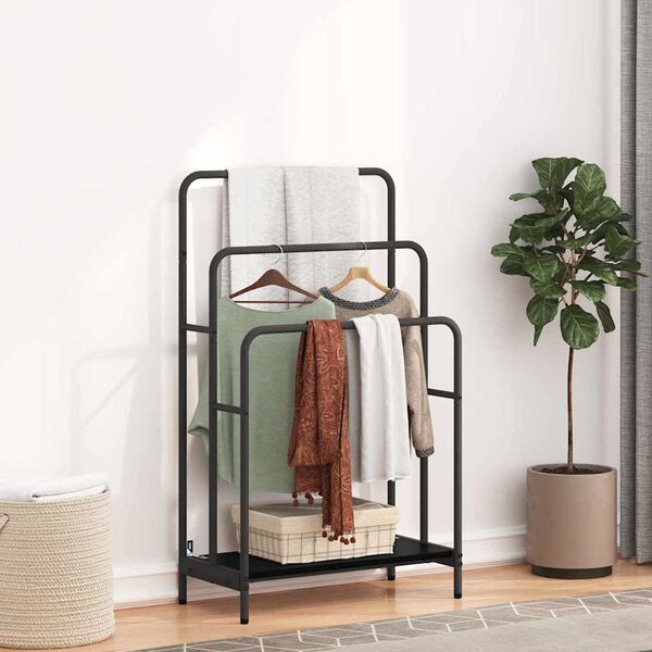 vidaXL Kl&auml;dst&auml;llning Svart Ek 60 x 30 x 100,5 cm Konstruerat tr&auml;