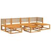vidaXL 7-delad tr&auml;dg&aring;rdssoffgrupp med kuddar tr&auml; akacia och rotting