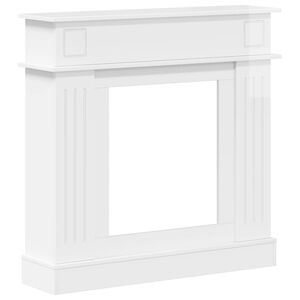 vidaXL Eldstadsram Vit h&ouml;gglans 102 x 26 x 100 cm Konstruerat tr&auml;