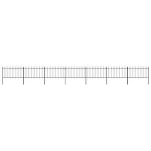 vidaXL Tr&auml;dg&aring;rdsstaket med spjutspets st&aring;l 1248x100 cm svart