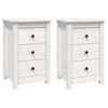 vidaXL S&auml;ngbord 2 st vit 40x35x61,5 cm massiv furu