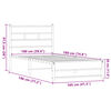 vidaXL Sängram utan madrass metall brun ek 100x190 cm