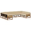 vidaXL Utomhussoffset med kudde 9 pcs Naturlig och Beige