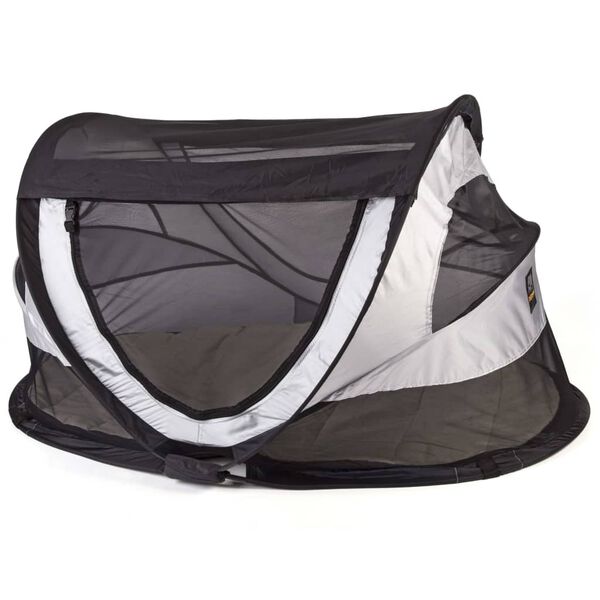 DERYAN Pop-up reses&auml;ng PeuterBox med myggn&auml;t silver