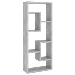 vidaXL V&auml;gghylla betonggr&aring; 36x16x90 cm konstruerat tr&auml;