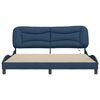 vidaXL Bed Frame with LED without Mattress "Hvar" Blue 180x200 cm Fabric
