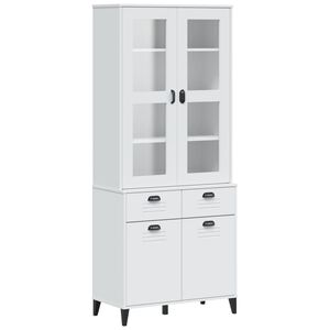 vidaXL Vitrinsk&aring;p VIKEN vit 80x40x190 cm massiv furu