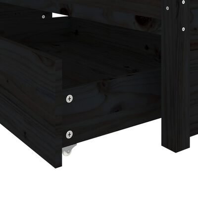 vidaXL Sängram med lådor svart 140x190 cm